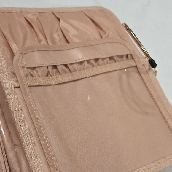 Striped Black White Women's Travel Cosmetic Toiletry Bag Multi-compatment Hangs - Picture 7 of 11